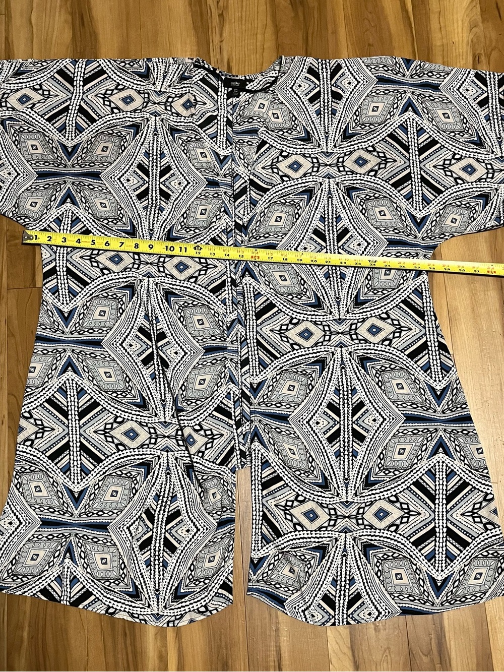 Mossimo Geometric Print Open Front Kimono Cardigan High-Low S/M Boho - Picture 7 of 11